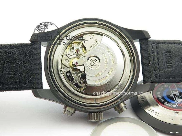 MIROTIME 0128 Pilot Chrono IW388003 Real Ceramic V6F Best Edition Green Markers On Black Nylon Strap A Effortless 7283